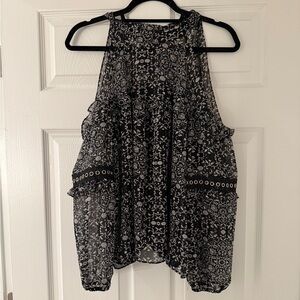 Misa Margarita Cold Shoulder Top Chiffon Long Sleeve